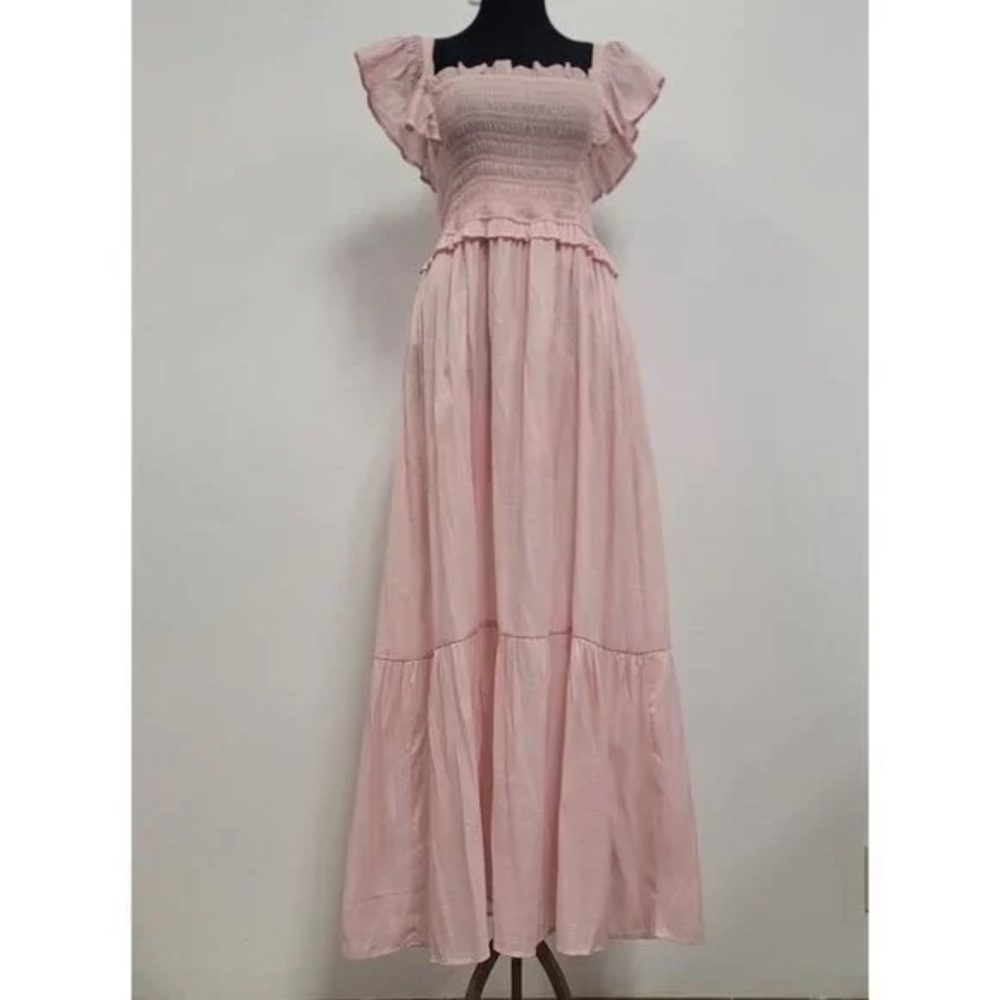 Moon River Light Pink Maxi Dress